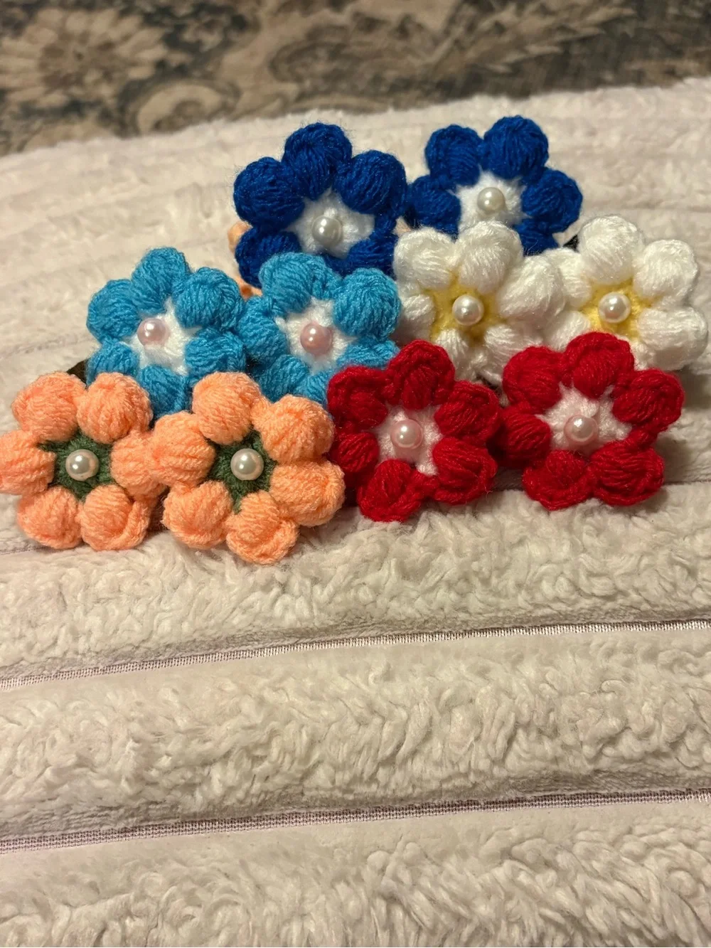 Handmade Kids Floral Hair Clips - Multi Color
